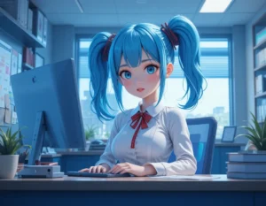 An it expert girl working 